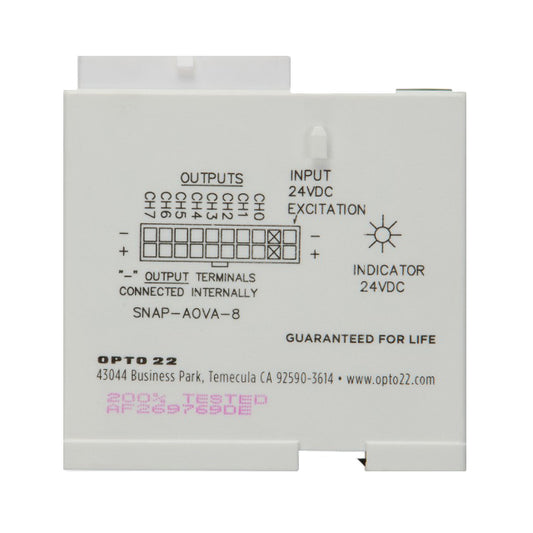 Opto 22 SNAP-AOVA-8 SNAP Input, Output (I/O) Module SNAP Series