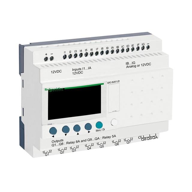 Schneider Electric SR3B261JD Zelio Logic MODULAR SMART RELAY, ZELIO LOGIC 18 - Digital (12), Analog (6)