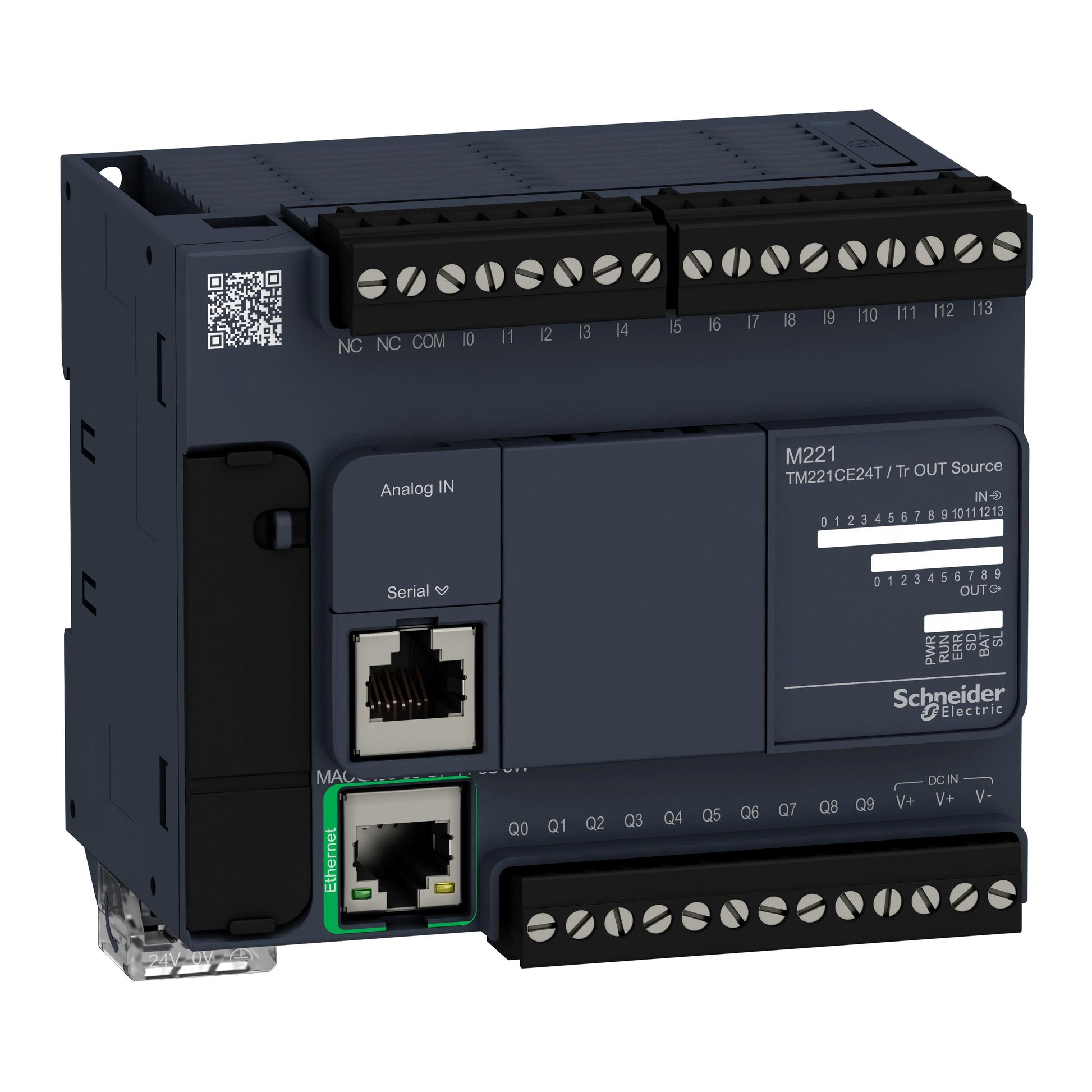 Schneider Electric TM221CE24T Modicon M221 CONTROLLER M221-24IO TR.PNP ETHE 14 - Analog