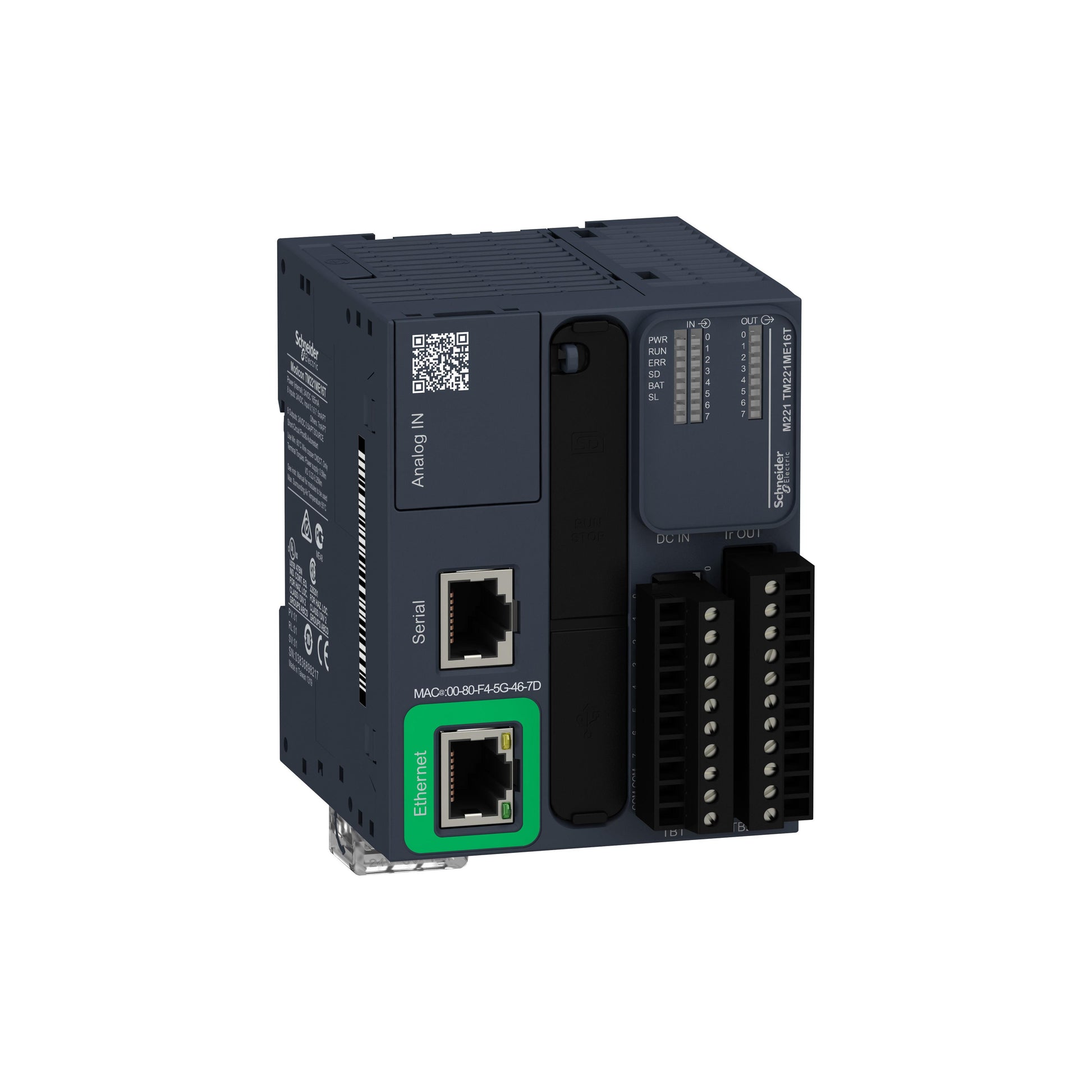 Schneider Electric TM221ME16T Modicon M221 CONTROLLER M221-16IO TR.PNP ETH 8 - Analog