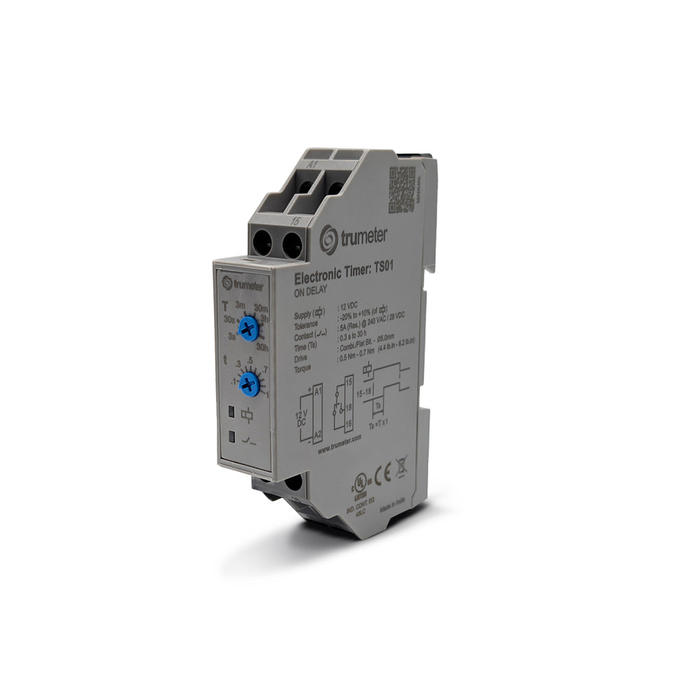 Trumeter TS01 TS Riel DIN Relé mecánico 0.3 seg ~ 30 h 5A a 240VCA