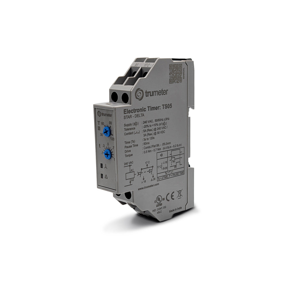 Trumeter TS05 TS Riel DIN Relé mecánico 0.3 seg ~ 30 h 5A a 240VCA