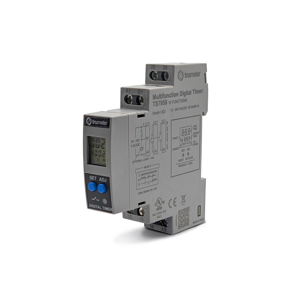 Trumeter TS7958 TS795X Riel DIN Relé de estado sólido 0.1 seg ~ 999 h 8A a 240VCA