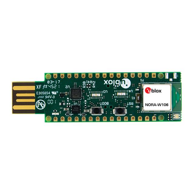 u-blox USB-NORA-W106-00 NORA-W10 Transceiver; 802.11 b/g/n (Wi-Fi, WiFi, WLAN), Bluetooth® 5.x (BLE)