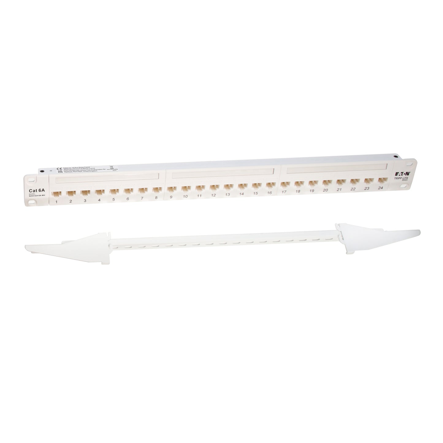 Eaton Tripp Lite N254-024-6A-WH - Patch Panel, Cat6A RJ45 Jack