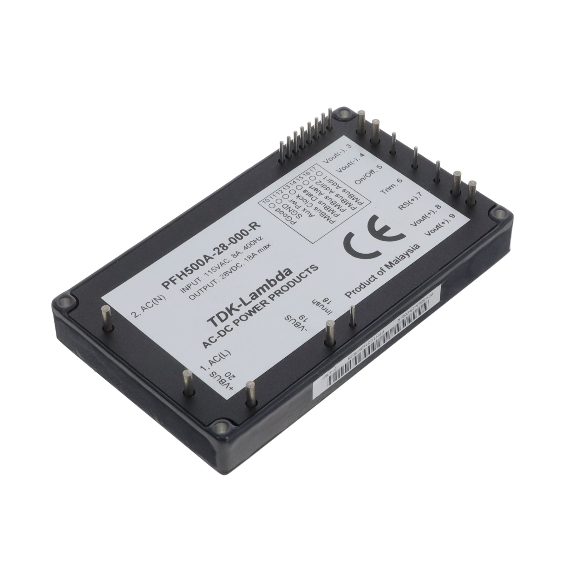 TDK-Lambda PFH500A-28-000-R PFH500A (500W) AC-DC, PCB MOUNT, 2.4X4", INPUT