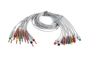 GE Medical Systems Information Technology (GEMSIT) 2104724-005 Juego de 10 cables de ECG chapados en oro con conectores banana,