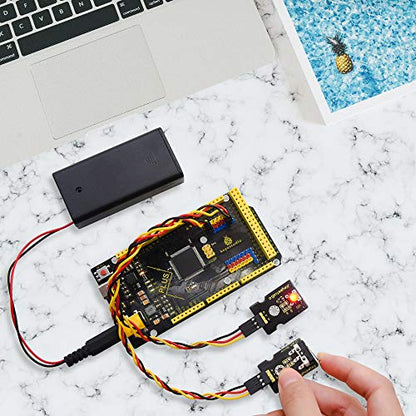 KEYESTUDIO Mega Plus 2560 R3 Board para Arduino con cable USB tipo C, salida 2A, tablero de contoller MCU más potente