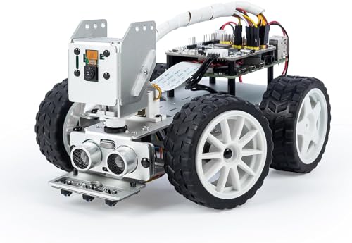 SunFounder PiCar-X AI Video Robot Kit de coche para Raspberry Pi 5/4/3B+/3B, ChatGPT-4o habilitado con reconocimiento de video, pitón, arañazos, cámara, micrófono, batería recargable (RPI no incluida)