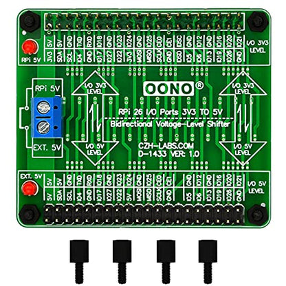 RPi 3.3V a 5V 26 E/S Módulo de cambio de nivel de voltaje bidireccional para Raspberry Pi, convertidor de nivel lógico