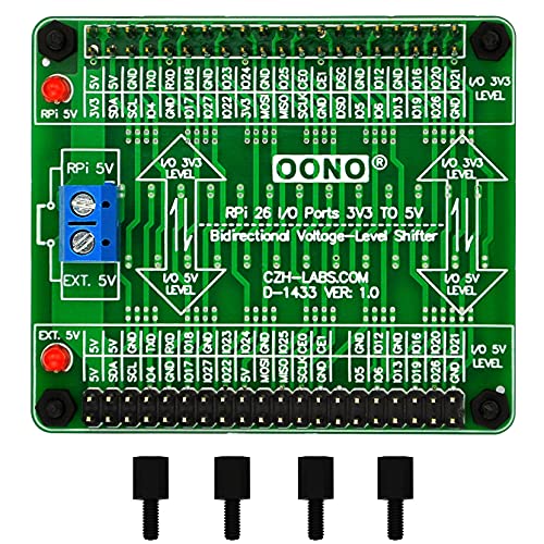 RPi 3.3V a 5V 26 E/S Módulo de cambio de nivel de voltaje bidireccional para Raspberry Pi, convertidor de nivel lógico