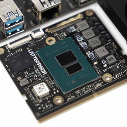 LattePanda Kit de evaluación de módulo de cómputo Mu-Micro x86 con procesador Intel N100 de hasta 3.4 GHz, 8 GB LPDDR5 RAM, 64 GB eMMC, pantalla triple 4K/USB 3.2/PCIe 3.0/SATA 3.0 para diseño de