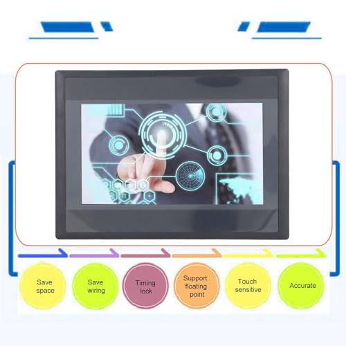HMI HMI TFT Módulo de pantalla LCD Monitor de pantalla táctil Pantalla de control PLC de 7 pulgadas 12 en 8 salidas DC 24V 5A Módulo de salida de relé para FX3U‑20/40/48MRT