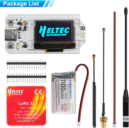 ESP32 LoRa V3 Placa de módulo con batería de 3000 mAh - con antena de 915 MHz y dispositivos de carcasa SX1262 LoRa V3 para Meshtastic Arduino LoRawan IOT