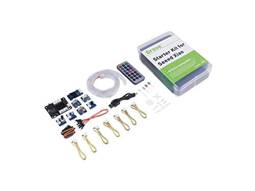 Seeed Studio XIAO Starter Kit - Todas las placas de desarrollo de la serie seeed studio XIAO soportadas, placa de expansión de la serie XIAO, 9 módulos Grove, presentado con cursos XIAO para