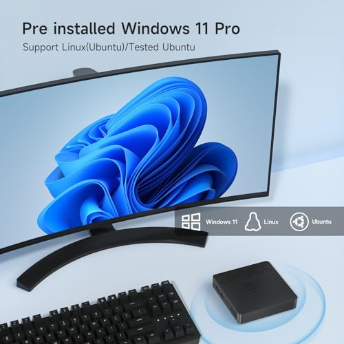Bmax Mini PC B1 Pro 8 GB LPDDR4 /128 GB eMMC, Intel Gemini Lake N4000 (hasta 2.6 GHz), compatible con expansión SSD M.2 de 512 GB/2 TB, WiFi dual BT4.2 de 2.4G/5G, 4K Dual Display Micro Computadora