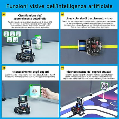 Yahboom Kit robótico de juguete para estudiantes de Microbit Programación Visual Autónoma Conducción Programación Smart Robot Kit Proyectos STEM para niños Aprender a codificar Inteligente y Educativo