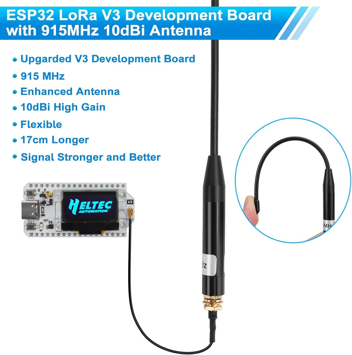 ESP32 LoRa V3 Placa de módulo con batería de 3000 mAh - con antena de 915 MHz y dispositivos de carcasa SX1262 LoRa V3 para Meshtastic Arduino LoRawan IOT