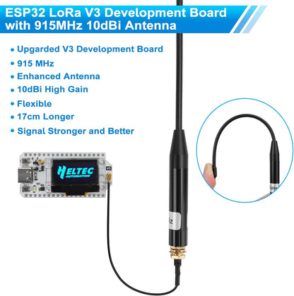ESP32 LoRa V3 Placa de módulo con batería de 3000 mAh - con antena de 915 MHz y dispositivos de carcasa SX1262 LoRa V3 para Meshtastic Arduino LoRawan IOT
