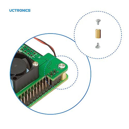 UCTRONICS PoE+ Sombrero para Raspberry Pi, 5V 4.5A Max IEEE802.3af/at Queja Power Over Ethernet con ventilador de refrigeración para Raspberry Pi 4B/3B+