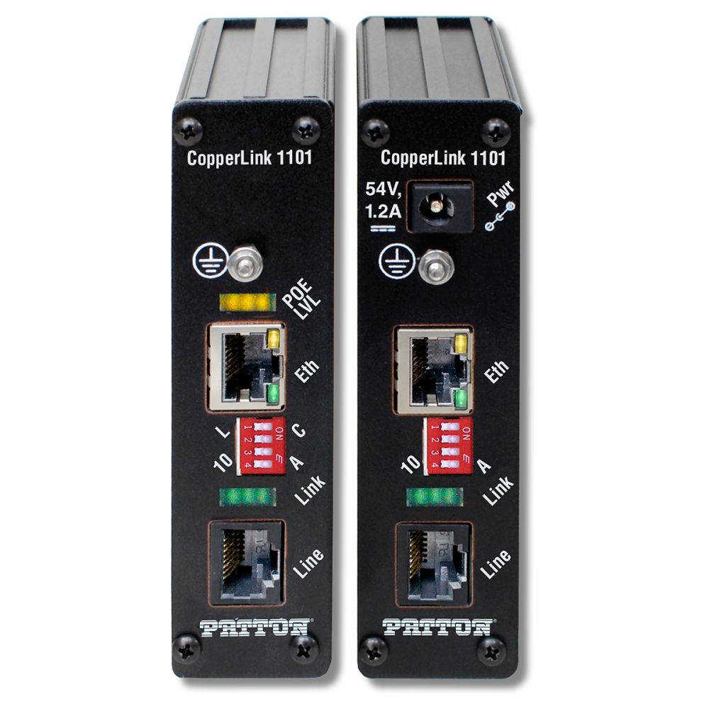 Kit extensor PoE industrial CopperLink Patton CL1101E (CL1101E/PAFA/RJ45/EUI-2PK)
