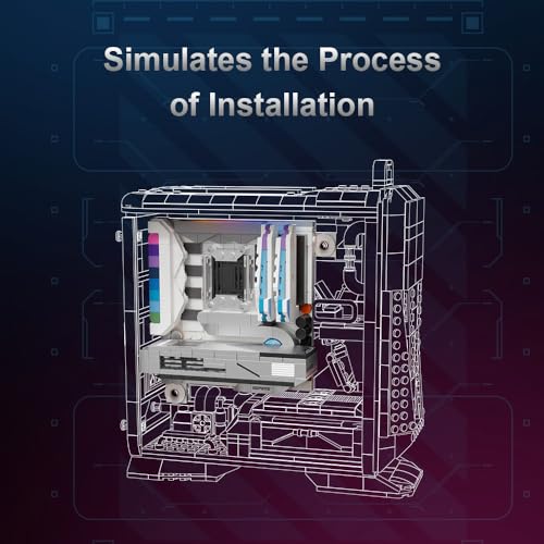 BRICKKK Technic - Juego de bloques de construcción de sujeción para computadora de escritorio para adultos, kit de construcción de computadora de escritorio de PC, modelo creativo coleccionable de