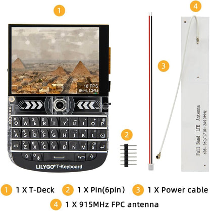 LILYGO T-Deck ESP32-S3 Meshtastic 915MHz LoRa BLE WiFi TTGO Module LoRaWAN Tablero de desarrollo de largo alcance con pantalla LCD de 2.8 pulgadas