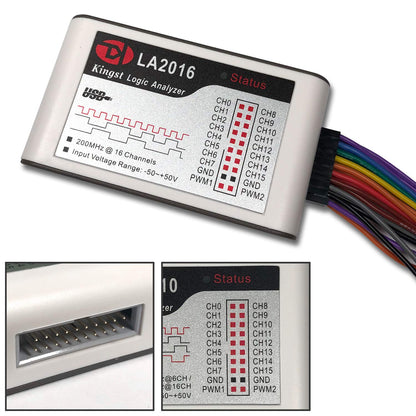 LA2016 USB Lógica Analizador Completo 16 Canales 200MHz Frecuencia de muestreo con el Inglés PC Software Instrumento de mano, Soporte Windows (32bit/64bit), Mac OS, Linux