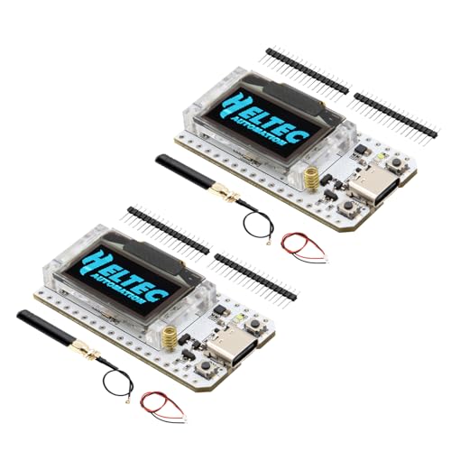 ESP32 LoRa V3 Tablero de desarrollo, AYWHP 2 piezas LoRa V3 Meshtastic ESP32 WiFi, ESP32 LoRa V3 WiFi Bluetooth Dual Core SX1262 CP2102 Chip con pantalla OLED de 0.96 pulgadas y antena para Arduino