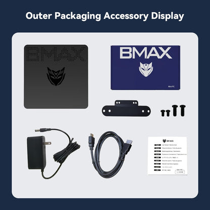 Bmax Mini PC B1 Pro 8 GB LPDDR4 /128 GB eMMC, Intel Gemini Lake N4000 (hasta 2.6 GHz), compatible con expansión SSD M.2 de 512 GB/2 TB, WiFi dual BT4.2 de 2.4G/5G, 4K Dual Display Micro Computadora