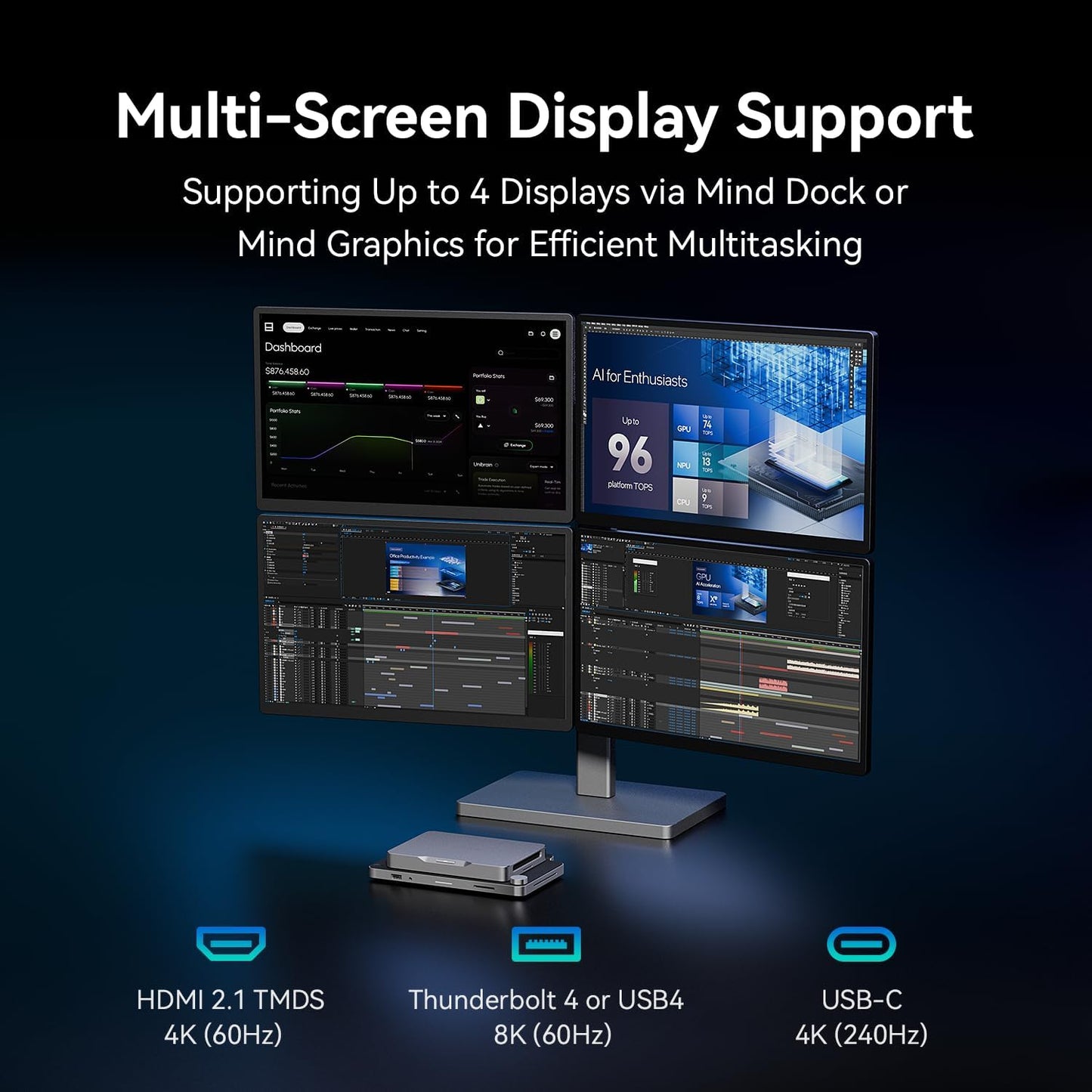 Khadas Mind 2 Mini PC - Intel Core Ultra 5 125H (14 núcleos, 18 hilos, hasta 4.5GHz) - 16GB LPDDR5+512GB SSD PC de escritorio portátil con gráficos HD y creación de IA | BT 5.3 | 4K/8K UHD | Windows