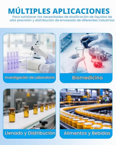 MOONSHAN MS-PP-800 Bomba peristáltica de 24 V Velocidad variable 0.0-27.1 fl oz/min Bomba dosificadora de líquidos inteligente Pantalla OLED de alto caudal de 430 rpm para aplicaciones industriales de