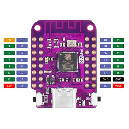 3 unids ESP32 S2 Mini WiFi basado en placa ESP32-S2FN4R2 ESP32-S2 4MB flash tipo C conectar compatible con MicroPython