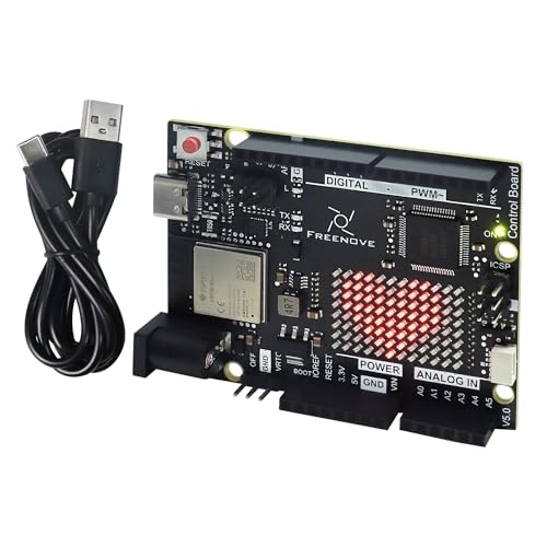 Freenove Tablero de control V5 Rev4 WiFi (compatible con Arduino IDE), microcontrolador Arm Cortex-M4, ESP32-S3 integrado, matriz LED, conector USB-C, proyectos de ejemplo y tutorial de código