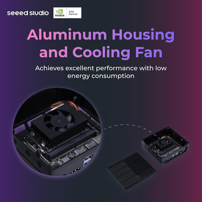Seeed studio Dispositivo NVIDIA Jetson Nano Edge AI - Kit reComputer J1010, funda de aluminio, sistema Jetpack preinstalado. Mini PC con 0.5 TFLOPs (FP16), fuente de alimentación no incluida