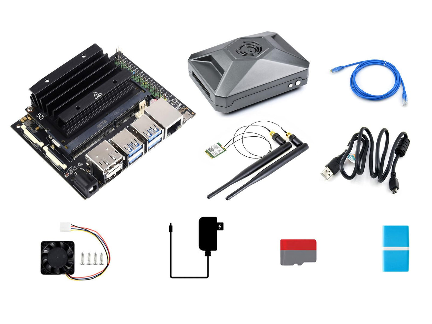 Waveshare Jetson Nano Development/Expansion Kit Alternative Solution of B01 Kit Comes with Jetson Nano Case TF Card and More Extra Free Accessorries (10 Items)