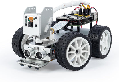 SunFounder PiCar-X AI Video Robot Kit de coche para Raspberry Pi 5/4/3B+/3B, ChatGPT-4o habilitado con reconocimiento de video, pitón, arañazos, cámara, micrófono, batería recargable (RPI no incluida)