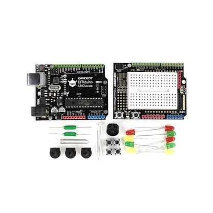 DFRobot Kit de inicio para principiantes para Arduino: Aprende electrónica con componentes etiquetados (con Uno R3 en el interior)