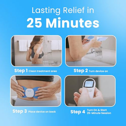 NeuroMD: Dispositivo de terapia correctiva para el dolor de espalda - Almohadillas de electrodo inalámbrico NMES | Estimulador muscular para aliviar el dolor | 2 modos estudiados para dolor de espalda