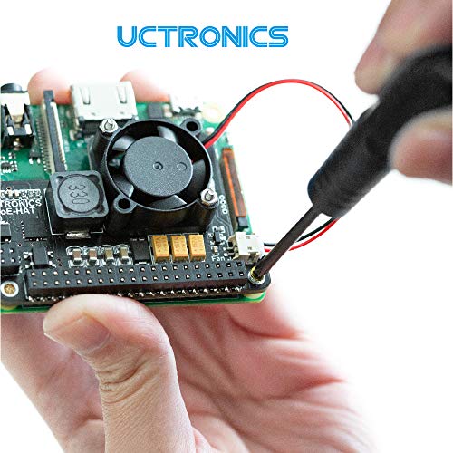 UCTRONICS para Raspberry Pi 4 PoE HAT con ventilador de enfriamiento, mini placa de expansión de alimentación a través de Ethernet para Raspberry Pi 4 B, 3 B+ y montaje en rack