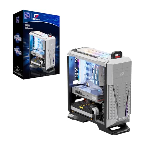 BRICKKK Technic - Juego de bloques de construcción de sujeción para computadora de escritorio para adultos, kit de construcción de computadora de escritorio de PC, modelo creativo coleccionable de