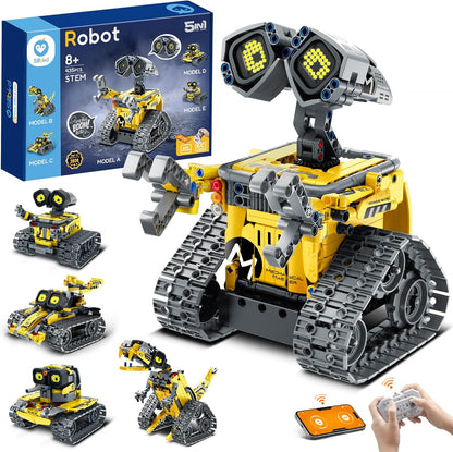 Sillbird Kit de construcción de robot con control remoto para niños de 8 a 14 años, juguete técnico de robótica de codificación STEM, regalos creativos de cumpleaños para niños, modelos 5 en 1