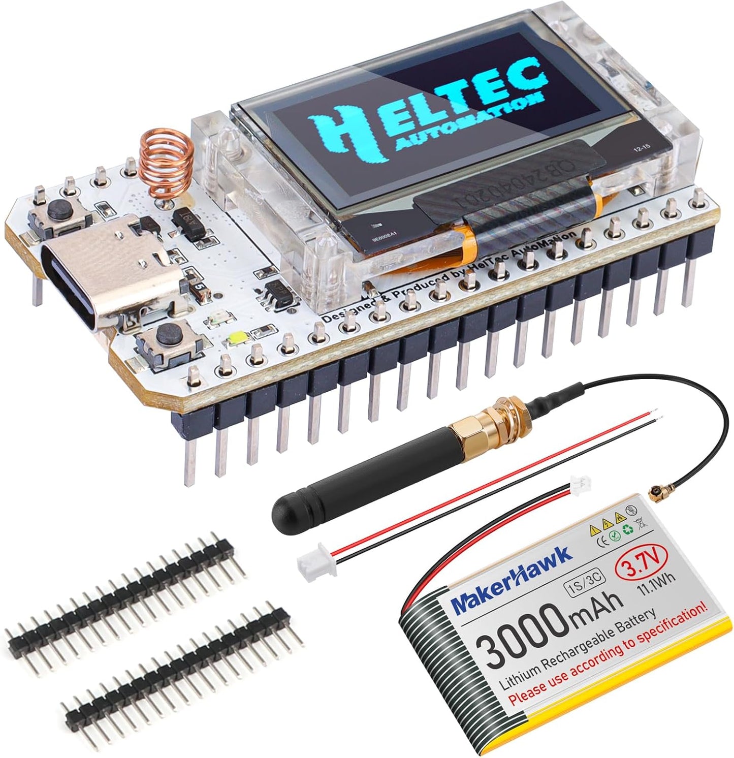 ESP32 LoRa V3 Placa de módulo con batería de 3000 mAh - con antena de 915 MHz y dispositivos de carcasa SX1262 LoRa V3 para Meshtastic Arduino LoRawan IOT