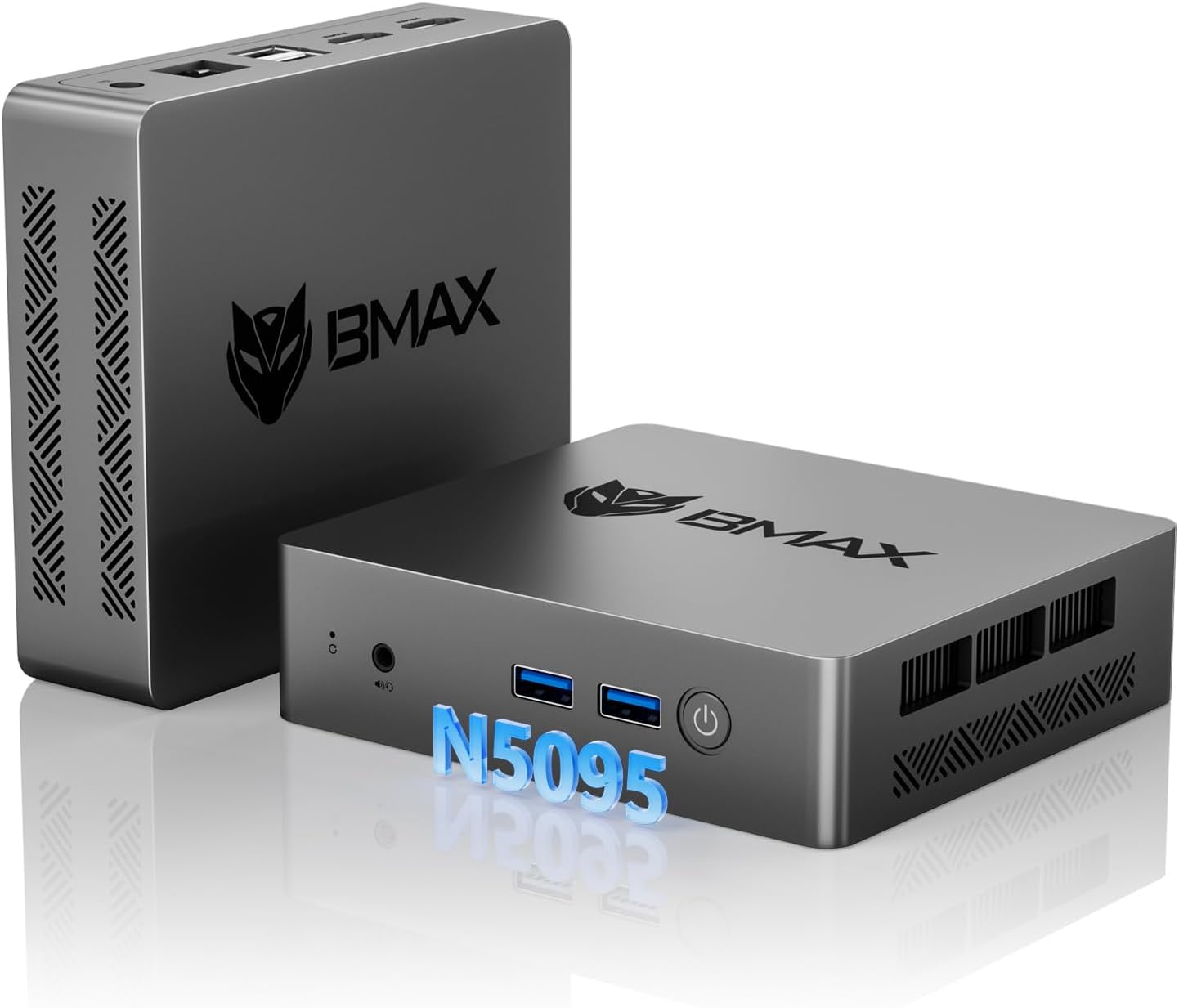 Bmax Mini PC B1 Pro 8 GB LPDDR4 /128 GB eMMC, Intel Gemini Lake N4000 (hasta 2.6 GHz), compatible con expansión SSD M.2 de 512 GB/2 TB, WiFi dual BT4.2 de 2.4G/5G, 4K Dual Display Micro Computadora