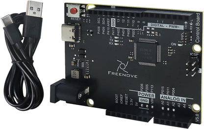 Freenove Tablero de control V5 Rev4 WiFi (compatible con Arduino IDE), microcontrolador Arm Cortex-M4, ESP32-S3 integrado, matriz LED, conector USB-C, proyectos de ejemplo y tutorial de código